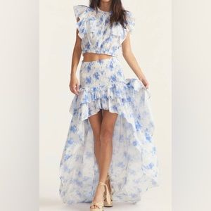 Palani Skirt in Strong Current - LoveShackFancy